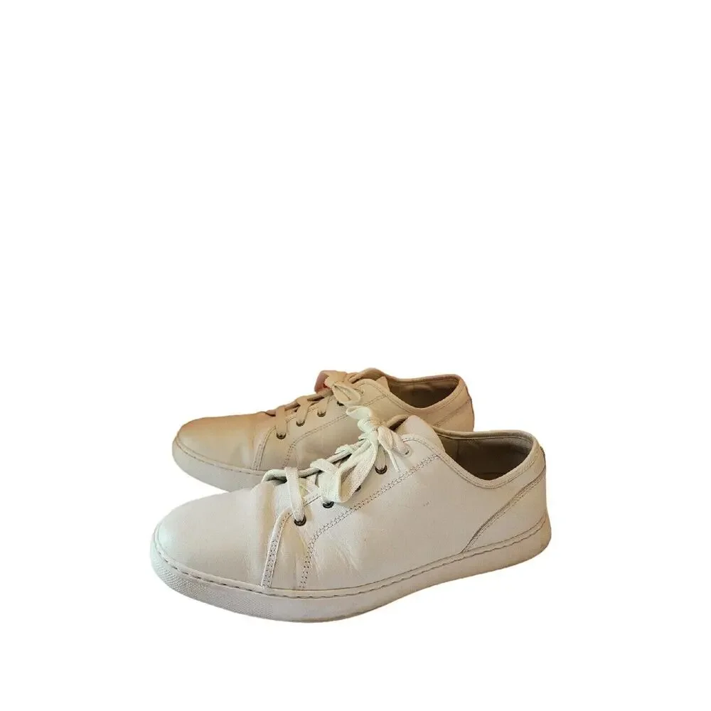 Size 10 Men's FitFlop Christophe Tumbled Leather Shoes White $130 MSRP